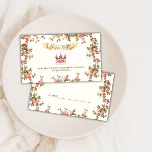 Flower Fairytale Castle Diaper Raffle Baby Shower  Enclosure Card