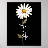 Flower Faith God Cursive Writing Jesus Cross Art O