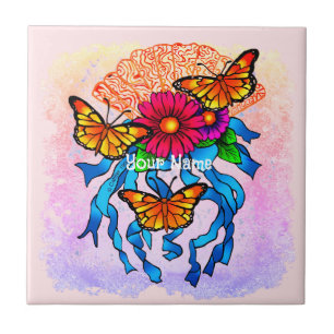 Flower Fan  Ceramic Tile