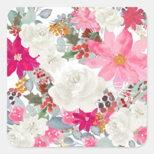Flower Fantasy Art Square Sticker