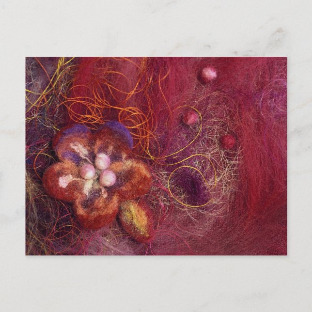 Flower felting art postcard (Front)