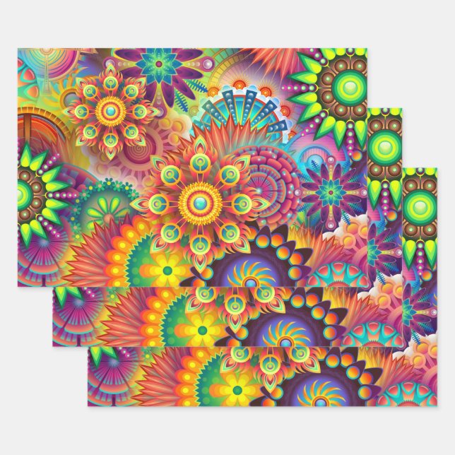 Flower Festival Wrapping Paper Sheet (Set)