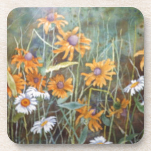 "Flower Field #1" Floral Coaster Set
