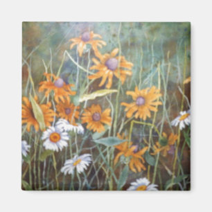 "Flower Field #1" Floral Magnet