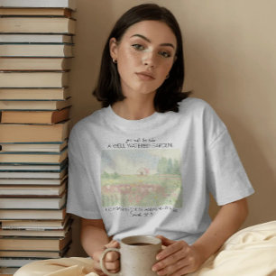 Flower Field Christian Bible Verse T-Shirt