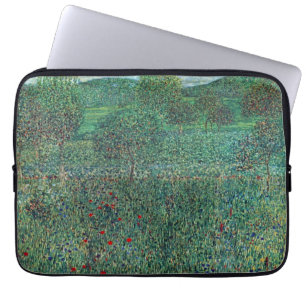 Flower Field in Litzlberg Klimt, Vintage Landscape Laptop Sleeve
