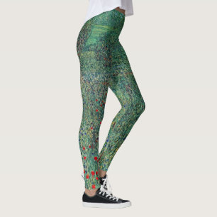 Flower Field in Litzlberg Klimt, Vintage Landscape Leggings