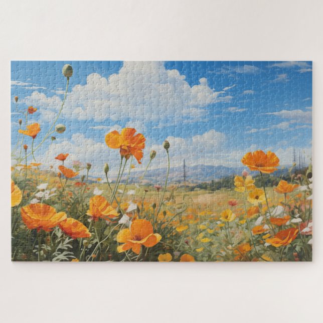 Flower Field Jigsaw Puzzle, 1014 pcs. 30"x20" Jigsaw Puzzle (Horizontal)