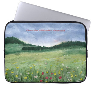 Flower Field Landscape  Laptop Sleeve