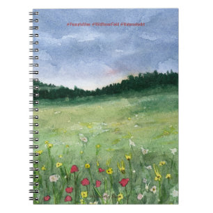 Flower Field Landscape  Notebook