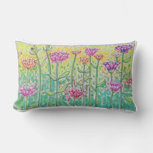 Flower Field Lumbar Cushion (Front)