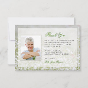 Flower Field Memorial Funeral Thank You Card