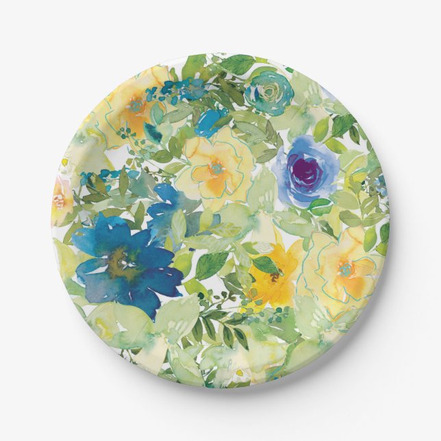 Flower Field Paper Plate (Front)