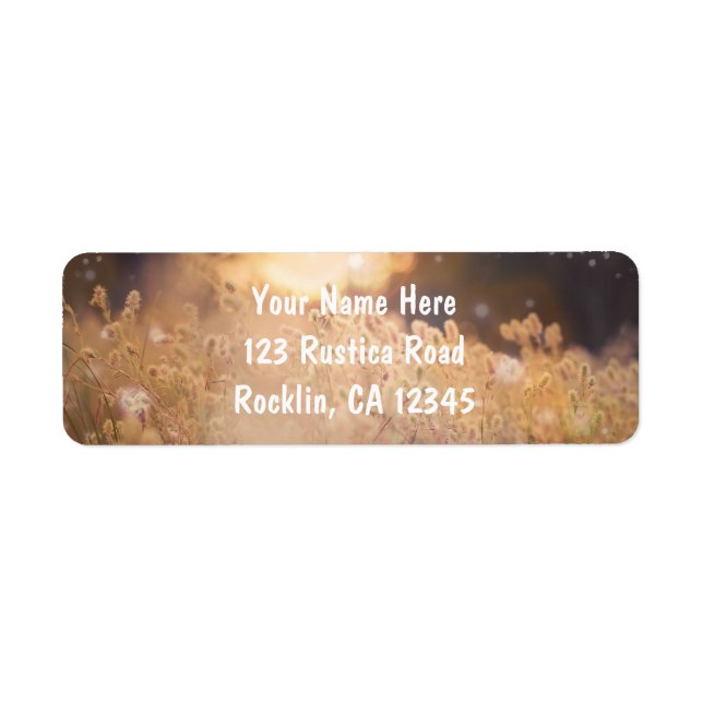 Flower Field Rustic Country Wedding Invitation Return Address Label (Front)
