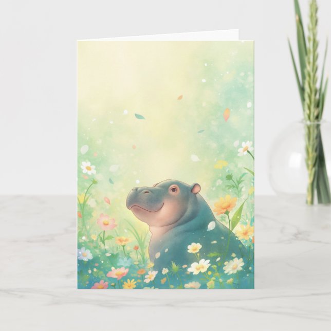 Flower Fields and Happy Hippo Card (Front)