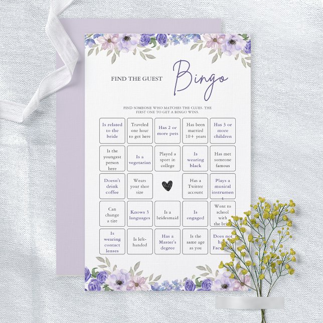 Flower Find the Guest Bingo Bridal Shower Game (Flower Find the Guest Bingo Bridal Shower Game)