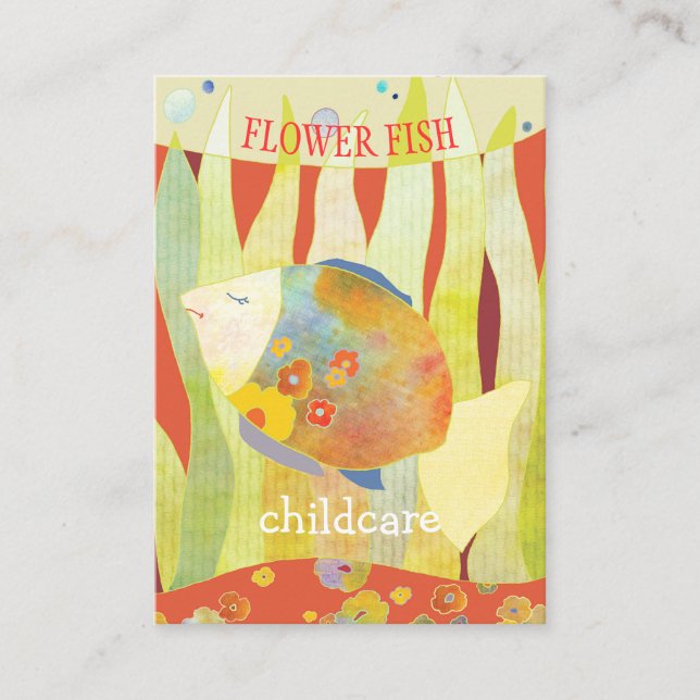 Flower Fish Childcare | Daycare Business Card (Front)