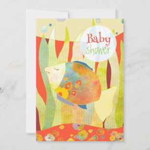 Flower Fish Gender Neutral Baby Shower Invitation