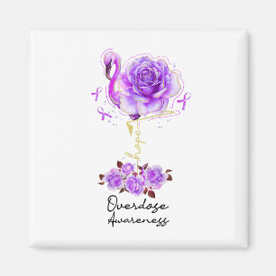 Flower Flamingo Hope Purple Ribbon Overdose Awaren Magnet