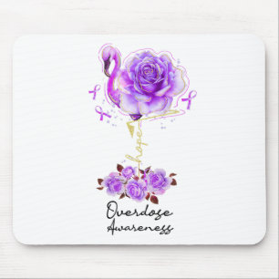 Flower Flamingo Hope Purple Ribbon Overdose Awaren Mouse Pad