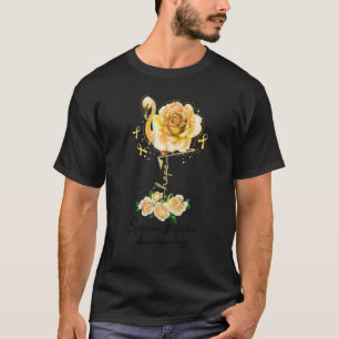 Flower Flamingo Hope Yellow Ribbon Spina Bifida Aw T-Shirt