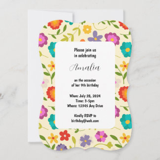 Flower Flat Invitation Card