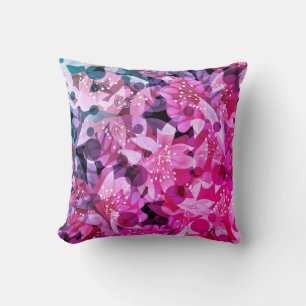 Flower floral beige yellow orange brown flowers fl cushion