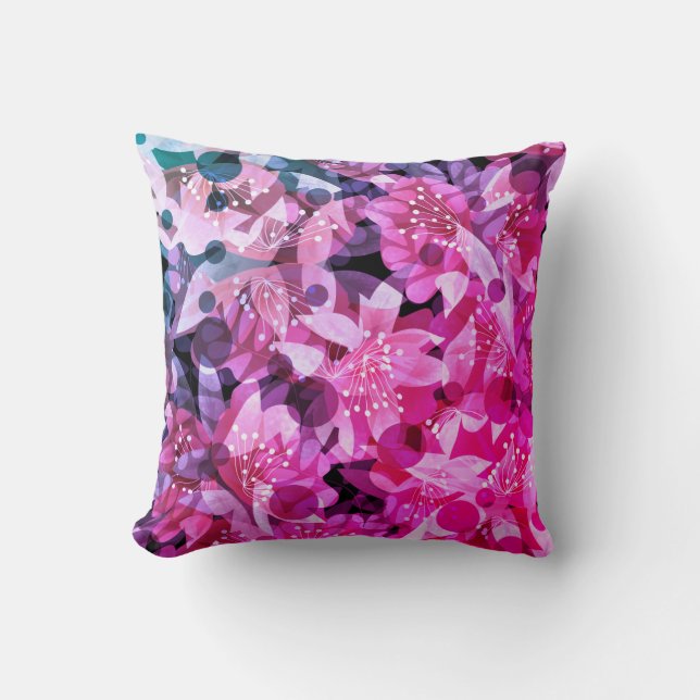 Flower floral beige yellow orange brown flowers fl cushion (Front)