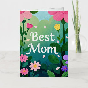 Flower Floral Best Mum Garden  Foil Greeting Card