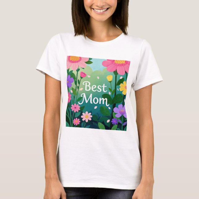 Flower Floral Best Mum Garden  T-Shirt (Front)
