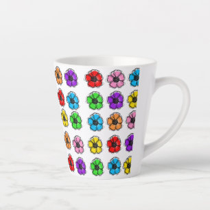 Flower Floral Doodle Line Art Watercolor Abstract  Latte Mug