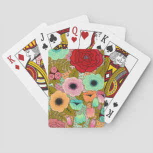Flower Floral Garden Ladies Bridge Playing Cards