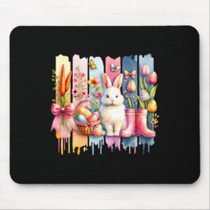 Flower Floral Happy Easter Bunny Rabbit Easter Bun Mouse Pad