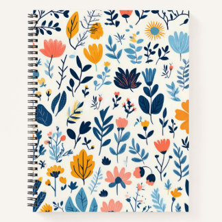 Flower Floral Pattern Notebook Mockup