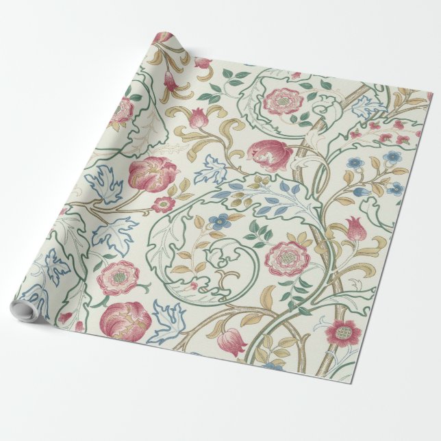 Flower, Floral Pattern, William Morris Wrapping Paper (Unrolled)