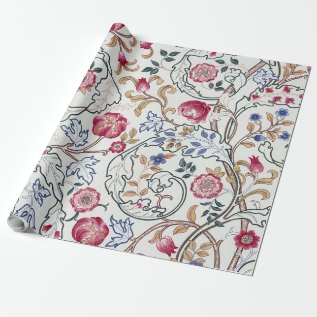 Flower, Floral Pattern, William Morris Wrapping Paper (Unrolled)