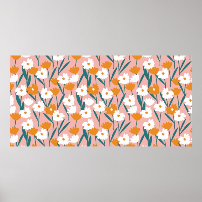 flower floral seamless pattern background, print p (Front)