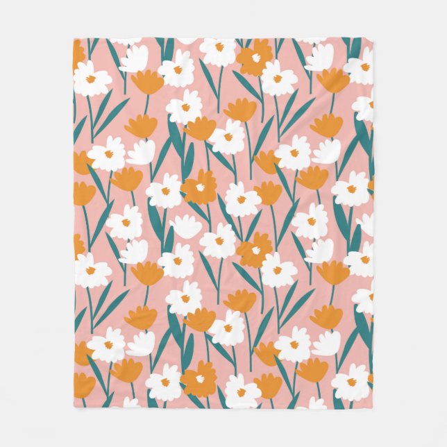 flower floral seamless pattern background, print p fleece blanket (Front)