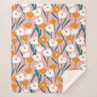 flower floral seamless pattern background, print p sherpa blanket