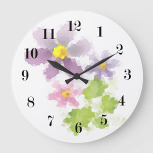 Flower flower mosaic 2 large clock