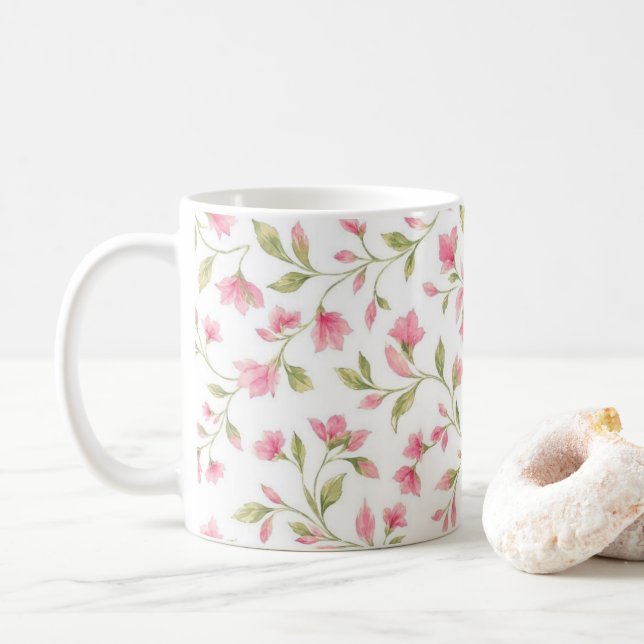 flower flowers coffee mug (With Donut)
