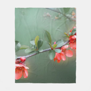Flower flowers quince bush spring fleece blanket