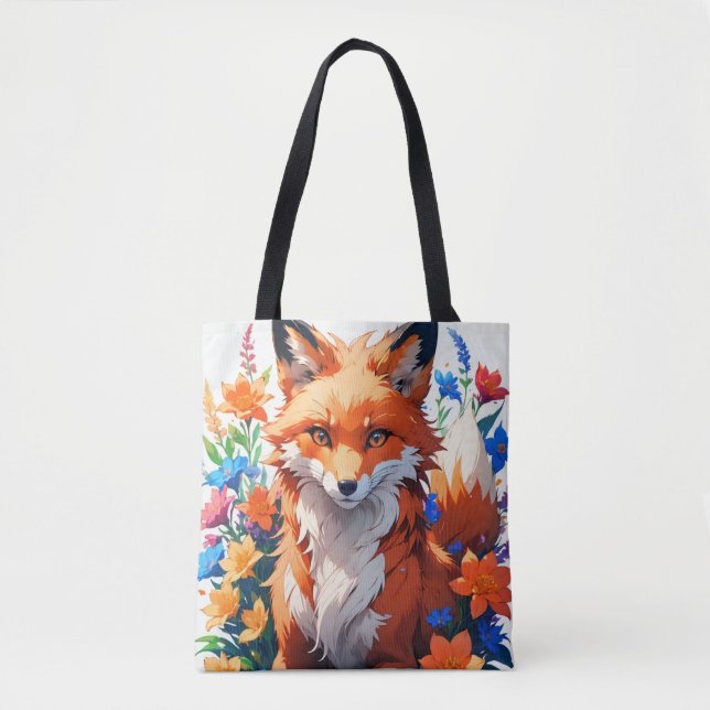 Flower Fox Tote Bag (Front)