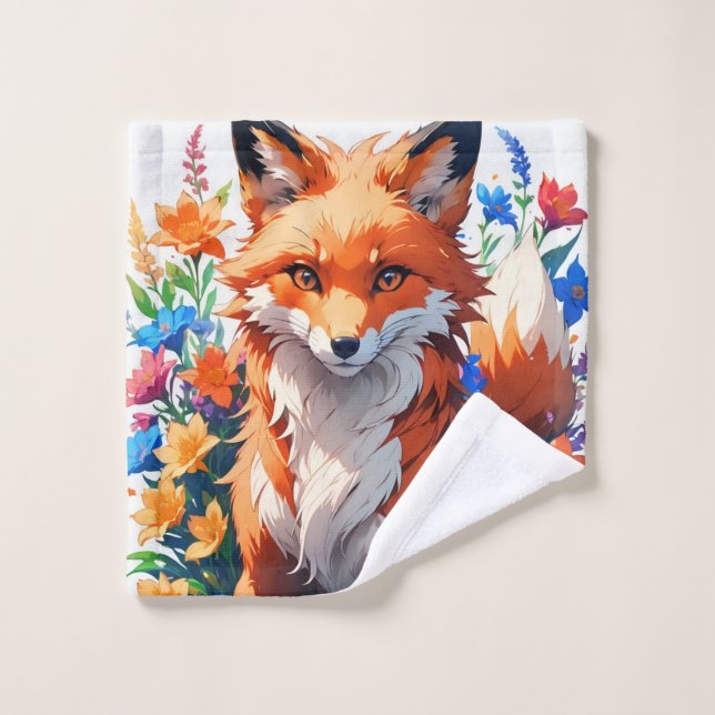 Flower Fox Wash Cloth (Wash Cloth)