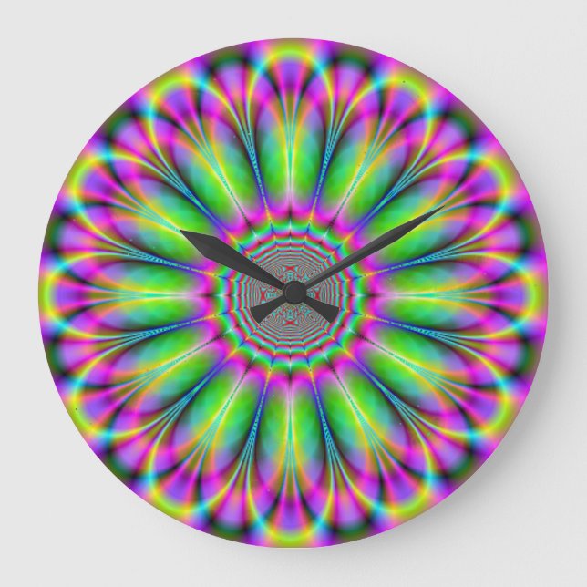 Flower Fractal 3 Wall Clock (Front)
