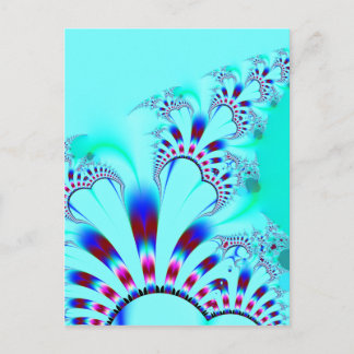 Flower · Fractal Art · Turquoise Postcard