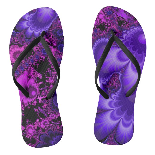 Flower Fractal Flip Flops (Footbed)