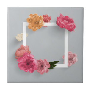 Flower Frame Ceramic Tile