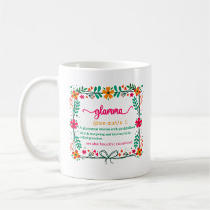 Flower Frame Glamma Grandma Grandmother Definition Coffee Mug