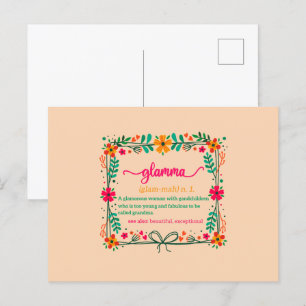 Flower Frame Glamma Grandma Grandmother Definition Postcard